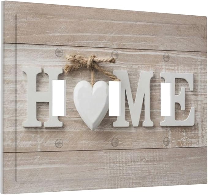Farm Country Love Home Wood Print 3 Gang Light Switch Plate Decorative Triple Toggle Wall Plate Cover Electrical Faceplate Switch Face Plate