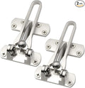Topbuti Home Security Door Lock, 2 Pack Latch Guard Clasp Front Door Locks for Kids, Home Reinforcement Lock for Swing-in Doors, Hotel Door Latches, Thicken Solid Aluminium Alloy, Satin Nickel
