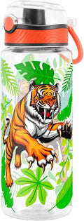 Home Tune Cute Water Bottle for School Kids Girls, BPA FREE Tritan & Leak Proof & Easy Clean & Carry Handle, 23oz/ 680ml - Tiger