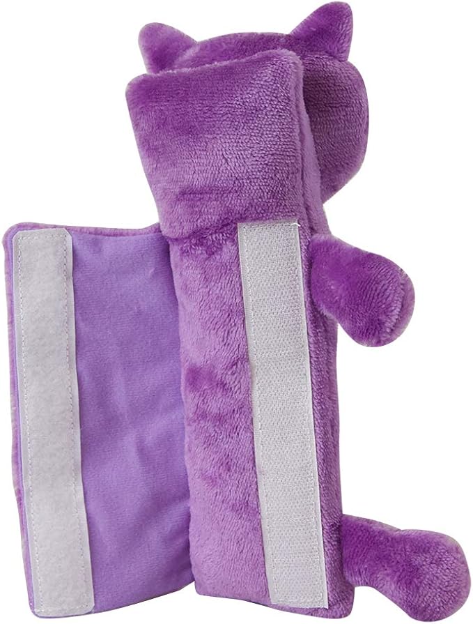 Cloudz Kids Super Soft N' Cuddly Seat Belt Buddy XL Travel Pillow. Keep Your Kids Comfy and Supported at Home or On The Go! - Cat