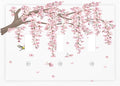 Pink Flower Tree Branch Cherry Blossom Tree Floral Birds Decorative Switch Plates 3 Gang Wall Plate Triple Toggle Light Switch Cover Faceplate Electrical Wall Panels for Bedroom Living Room Decor