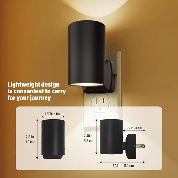 ETL Certified 2700K Night Lights Plug into Wall, Modern Plug in Night Light, Dusk to Dawn Light Sensor Nightlight, Warm White, Adjustable Brightness, Night-Lights for Hallway,Bathroom, 8 Pack
