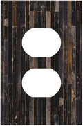Decorative Switch Plate Covers Black Farmhouse Wood Board 1 Gang Receptacle Duplex Wall Plate Light Switch Cover Single Dual Device Outlet Plate Western Country Lodge Electrical Faceplate