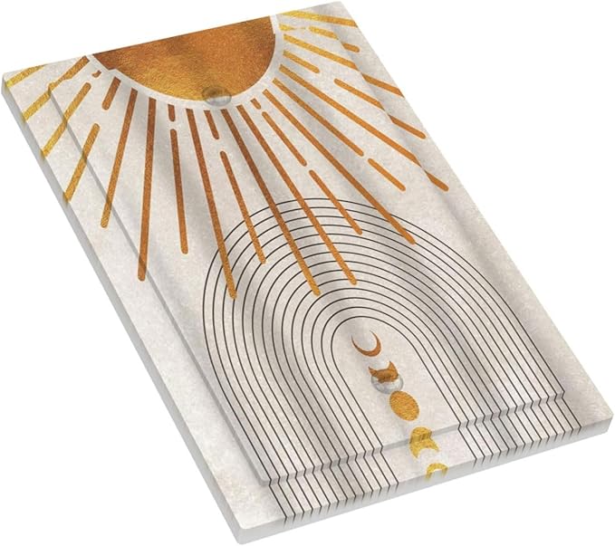 Mid Century Gold Sun Abstract Arch Boho Moon 1 Gang Light Switch Covers No Device Wall Plate Decorative Unique Blank Switchplate Electrical Faceplate for Kitchen Bathroom Bedroom Home Decor
