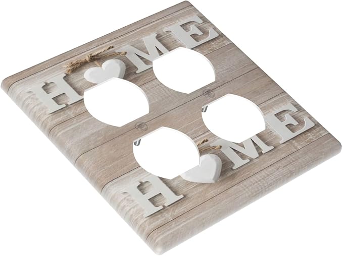 Country Lodge Sweet Home Family Countryside 2-Gang Device Duplex Wall Plate, Romantic Farmhouse Wood Sign Letter Decorative Two Gang Double Duplex Receptacle Socket Outlet and Light Switch Cover Plate