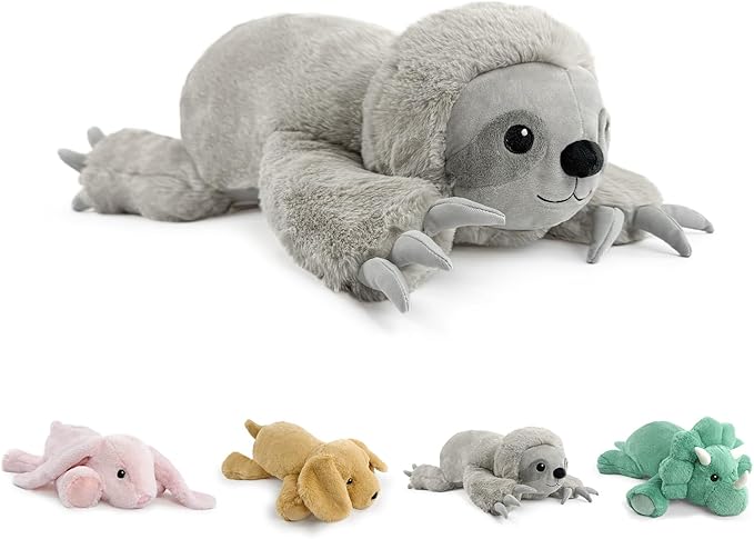4.5 Lbs Weighted Stuffed Animals for Kids and Adults 22" Cute Sloth Shaped Toys Soft Weighted Plush Toys Gifts for Christmas Easter Birthday Holidays Ideal Huggable Plush Pillow (Sloth)