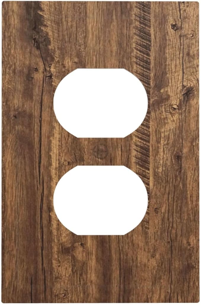 Rustic Old Wood Brown Crack Tree Tumor Print Outlet Covers 1 Gang Duplex Light Switch Cover Decorative Switch Plates Electrical Receptacle Faceplate Wall Plate for Farmhouse Home Decor