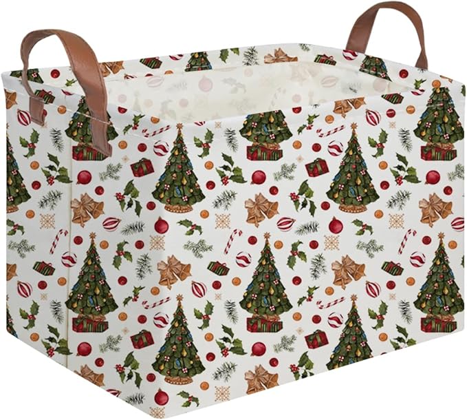 Rectangular Christmas tree Basket,Nursery Hamper,Waterproof and foldable Tree Basket Baby Storage Bin,Boy and Girls Christmases Room Decor,gift basket(Christmas tree)