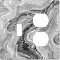 Beautiful Grey Marble Texture Simple Abstract Print Wallplates 1 Toggle 1 Duplex Switch Plate Electrical GFCI Faceplate Decorative Light Switch Covers for Bathroom Kitchen Decor