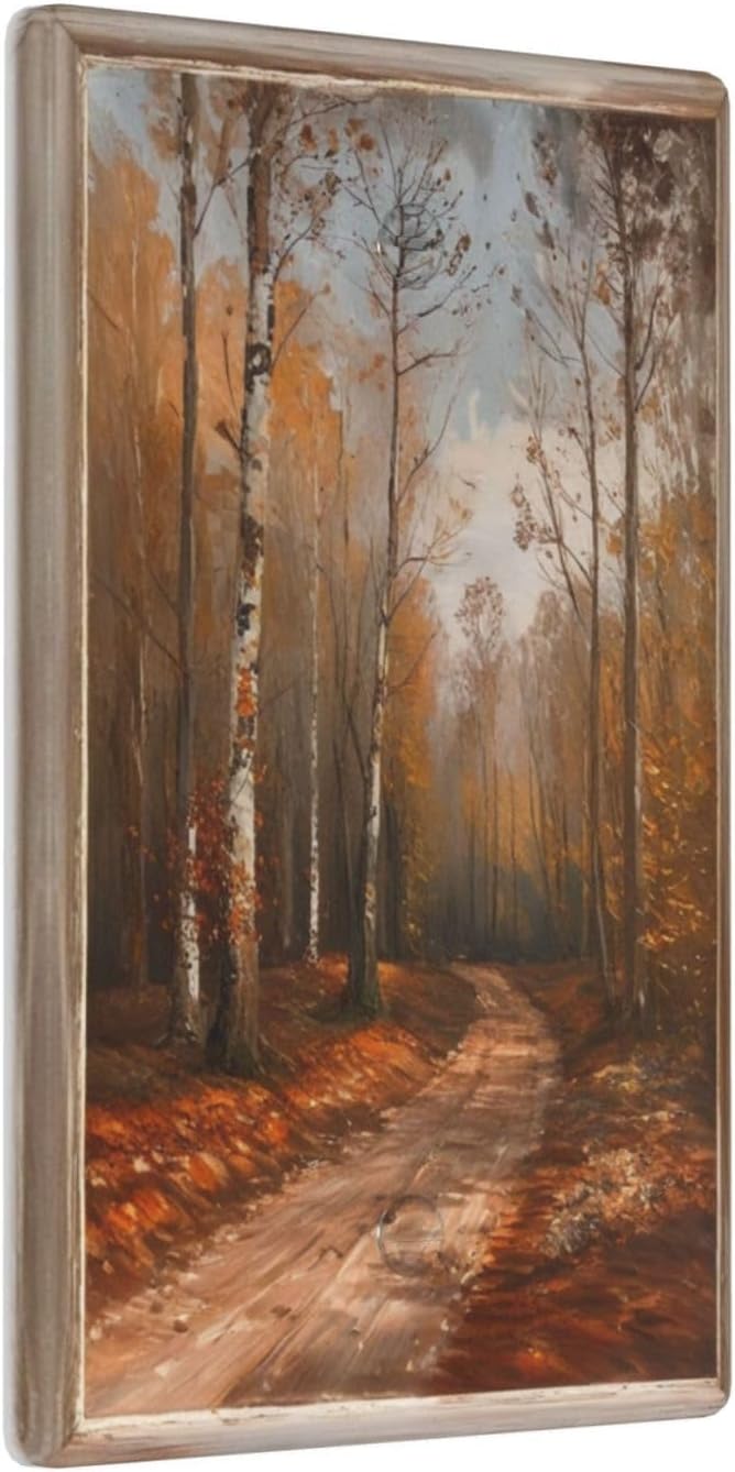 Decorative Art Light Switch Covers Maple Path 1 Gang No Device Blank Switchplate Electrical Faceplate for Home Decor