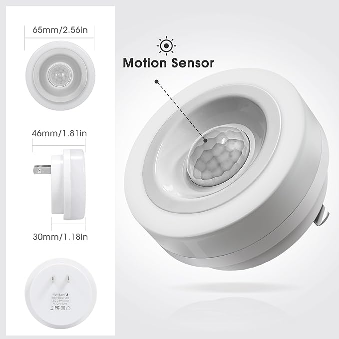 Briignite Motion Sensor Night Light Azure Blue, 2 Pack Night Lights Plug into Wall, Auto On/Off Motion Activation Nightlight, Energy-Saving 0.6W LED Blue Night Light, Ideal for Kids, Bedroom, Bathroom