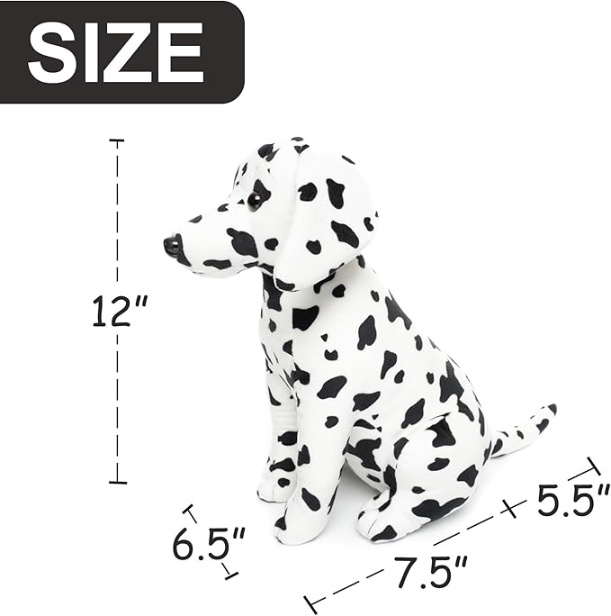 WEIGEDU Dalmatian Stuffed Animals, Stuffed Dalmatian, Stuffed Puppy Dog Plush Toys for Boy Girl Kids Birthday, 12 inches
