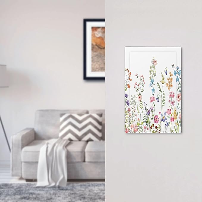 Boho Watercolor Wildflowers Floral Plants Flower Light Switch Cover Plate 1 Gang No Device Blank Electrical Wall Plates Faceplate Decorative Switch Plate Covers for Bedroom Living Room Decor