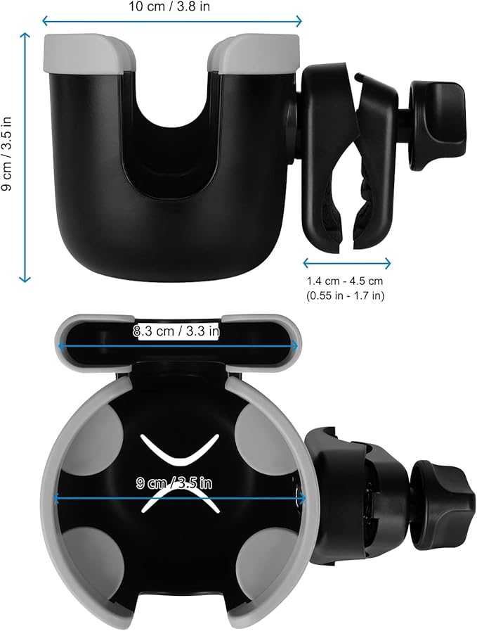 Accmor Stroller Cup Holder with Phone Holder, Bike Cup Holder, Universal Cup Holder for Uppababy Nuna Doona Strollers, 2-in-1 Cup Phone Holder for Stroller Bike Accessory