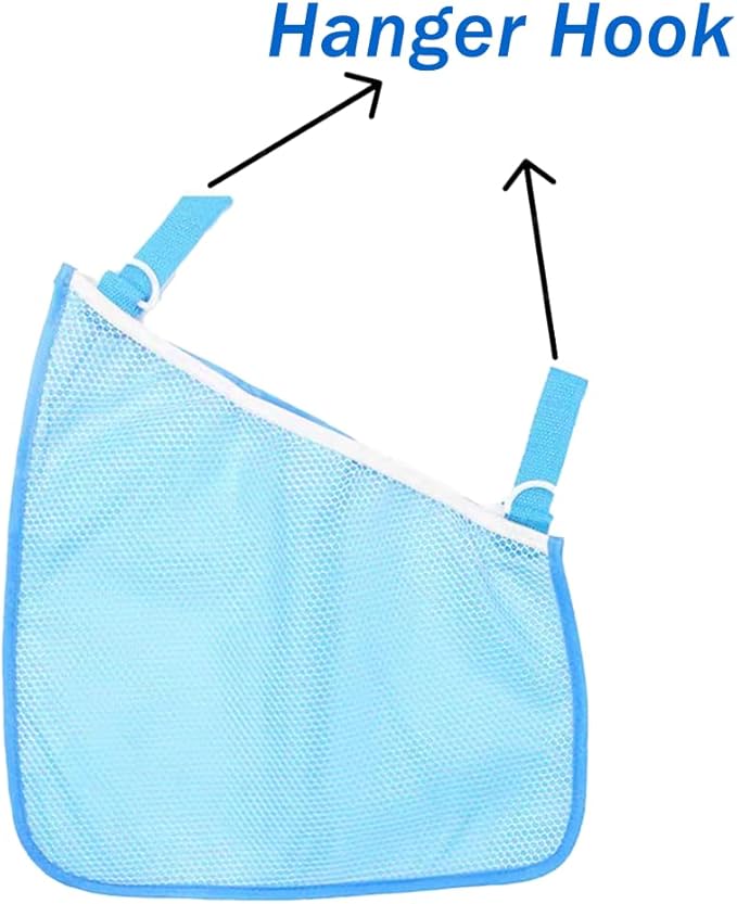 2 Pack Portable Side Sling Stroller Cargo Net ,Non-Slip and Adjustable Straps Storage Mesh Bag ,Food Storage , Storage Bag for Baby Stroller Cargo Mesh Bag Storage Universal Stroller Organizer (Blue)