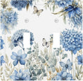 Decorative Light Switch Plate Covers Boho Blue Flowers Rustic Beige Butterfly Leaves 2 Gang Wall Plate Double Toggle Switch Cover Plate Electric Dual Device Electrical Faceplate