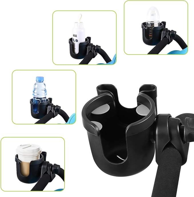 Accmor Stroller Cup Holder with Phone Holder, Bike Cup Holder, Universal Cup Holder for Uppababy Nuna Doona Strollers, 2-in-1 Cup Phone Holder for Stroller Bike Accessory