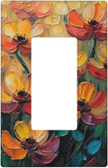 Decorative Art Light Switch Covers Color Flower Blaze 1 Gang Rocker Wall Plate Switchplate Electrical Faceplate for Home Decor