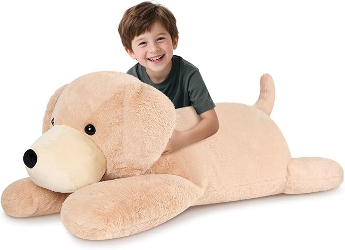 SuzziPals 43 inch Golden Retriever Giant Dog Stuffed Animal, Lifelike Jumbo Dog Plush for Stress Relief & Companion, Extra Soft Large Stuffed Animals, Big Plushies Gifts for Kids Adults