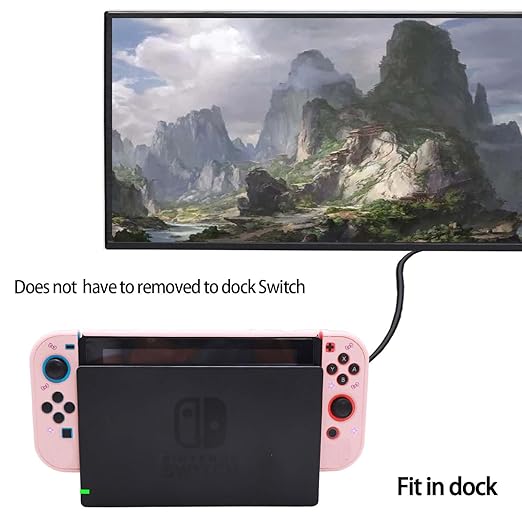 GUTIAL Accessories Bundle for Nintendo Switch - Cute Kawaii NS Accessories kit for Grils Boys Kids with Travel Carrying Case and Cartoon Dockable Protective Cover Case, Screen Protector, Stand - Pink