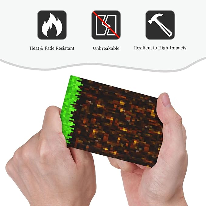 Light Switch Cover Pixel Grass Block Wall Plate Cover 1 Gang Blank No Device Decorative Outlet Covers Electrical Switchplate for Kids Room Home Decor