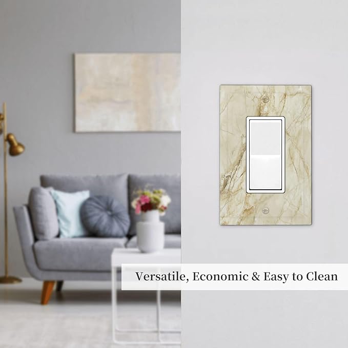 Outlet Covers Creamy Beige Marble Abstract Minimalism 1 Gang Single Rocker Light Switch Cover Plate Decorative GFCI Wallplates Socket Cover Electrical Switch Plate Covers for Bathroom Home