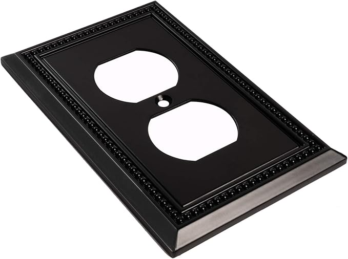 Henne Bery Sunken Pearls Heavy Duty Switch Plate/Wall Plate/Outlet Cover (Single Duplex 3PK, Matte Black)