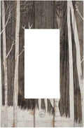 Vintage Wood Forest Deer Wildlife Animal Silhouette Decorative Outlet Covers 1 Gang Single Rocker Light Switch Cover Plate Wall Plates GFCI Faceplate for Farmhouse Home Decor