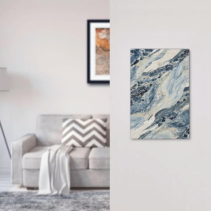 Light Switch Cover Plate Blue Grey Marbling Modern Abstract Design 1 Gang No Device Blank Electrical Wall Plates Faceplate Decorative Switch Plate for Bedroom living Room Decor
