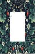 Decorative Outlet Covers Strawberry Birds Flowers Plant Morris Floral 1 Gang Single Rocker Light Switch Cover Plate Wall Plates GFCI Faceplate for Bedroom Farmhouse Decor