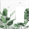 Outlet Covers Boho Tropical Plant Natural Palm Leaf 1 Toggle 1 Rocker Combination Decorative Wall Plate Electrical Switch Plates Light Switch Cover Plate For Bed Room Living Room Decor