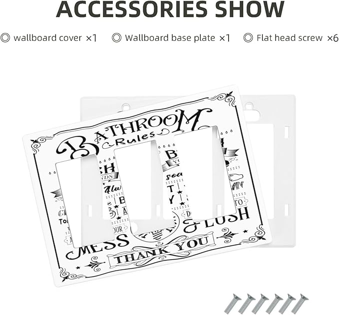 Bathroom Wash Inspirational Quote 3 Gang Triple Rocker/Decorator Light Switch Wall Plate Cover Decorative Gfci Electrical Faceplate Switchplate Room Decorate