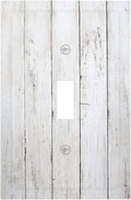 Modern Rustic Wood White Oak Print Decorative Light Switch Cover 1 Gang Single Toggle Device Electrical Faceplate Switchplates Decorator Outlet Wall Plate for Farmhouse Home Decor