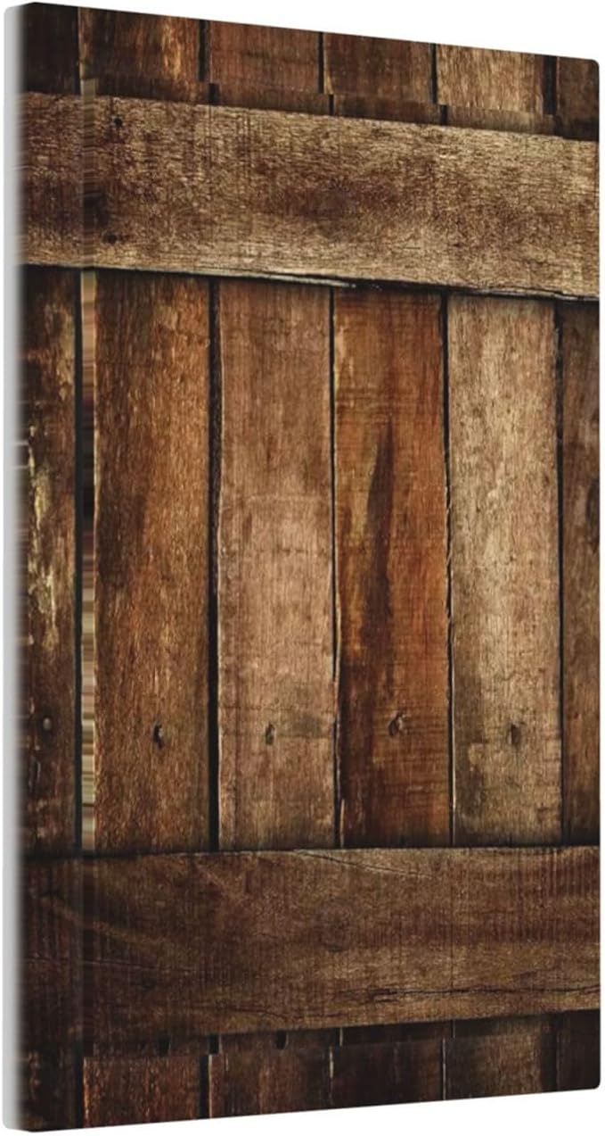 Brown Wooden Barn Door Old Wood Print Light Switch Cover Plate 1 Gang No Device Blank Electrical Wall Plates Faceplate Decorative Switch Plate for Farmhouse Home Decor