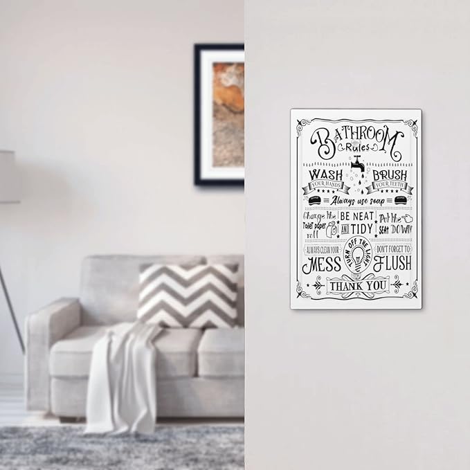 Inspirational Fun Bathtub Home Bathroom Bath Rules Inspirational Quotes Words Sign 1-Gang No Device Blank Wallplate Jumbo Size Unused Outlet and Light Switch Cover Decorative Plug Face Plate Cover