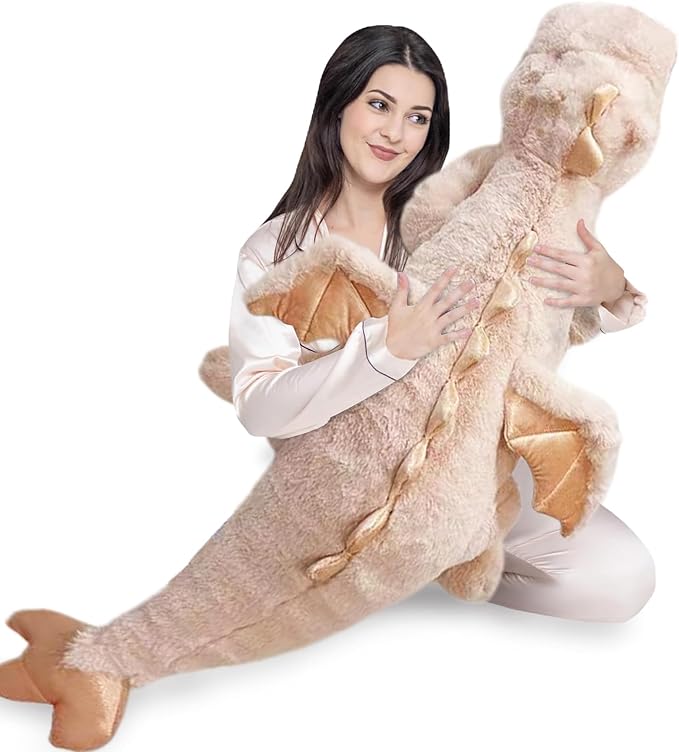 Pterosaur Stuffed Animal with Wings - Cute Soft Dinosaurs Plush Toys Little Flying Dragon Plushies Pillow Doll Christmas Birthday Gifts for Kids Boys Girls (Pink,59.05inch/150cm)
