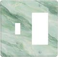 Outlet Covers Green Marble Pattern 1 Toggle 1 Rocker Combo Light Switch Cover Plate Decorative Switch Plate Covers Electrical Wall Plate for Home Bedroom Decor