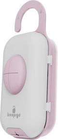 keepigo| Baby pink Diaper Bag Wipe Dispenser | 3-in-1 Portable Diaper Caddy Organizer, Baby Wipe Holder with Disposable Bags | Baby Essentials for Newborns, Toddlers, Travel & Baby Shower Gifts