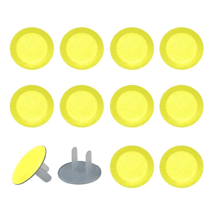 Pure Yellow Pattern Outlet Covers Baby Proofing Safe & Secure Electric Plug Protectors | Socket Covers for Home & Office