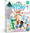 eeBoo: Volcano Island Create a Story Pre-Literacy Cards, 36 Cards with Colorful Characters, Encourages Imagination, for Ages 3 and up