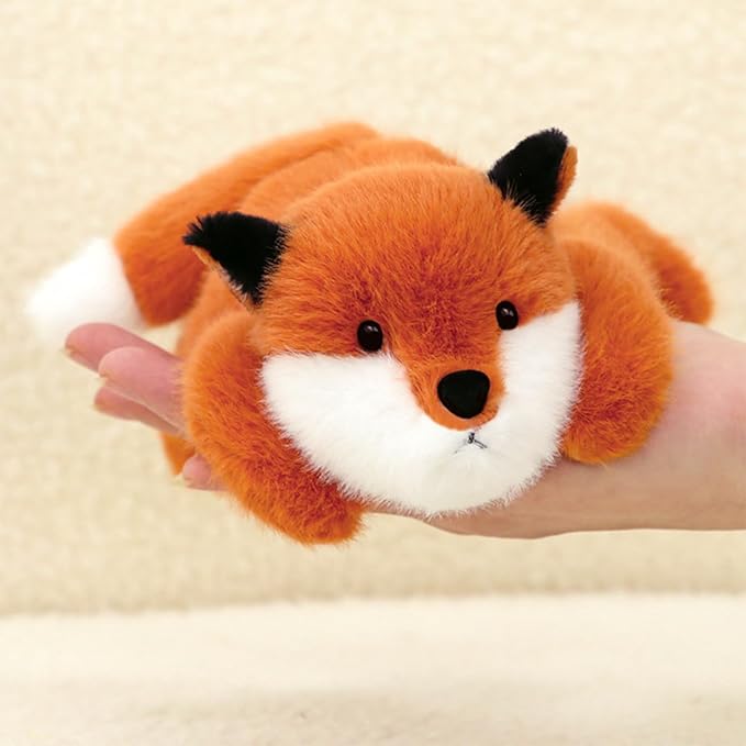 PEACH CAT Fox Plush Cute Fox Stuffed Animals Small Plushies Toy Pillow Gifts for Kids Brick Red