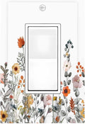 Decorative Outlet Covers Colorful Wildflowers Boho Vintage Floral 1 Gang Single Rocker Light Switch Cover Plate Wall Plates Gfci Faceplate For Bed Room Living Room Decor