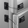 RORMGO Refrigerator Lock, Heavy Duty Fridge Locks for Kids, Freezer Lock with Combination for Refrigerator Drawer Cabinet Safety, Easy to Install No Keys Needed Black, 2 Packs