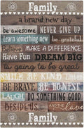 Rustic Vintage Country Farmhouse Family Home Inspirational Quotes Rules Cabin Wood 1-Gang No Device Blank Wallplate Jumbo Size Unused Outlet and Light Switch Cover Decorative Plug Face Plate Cover