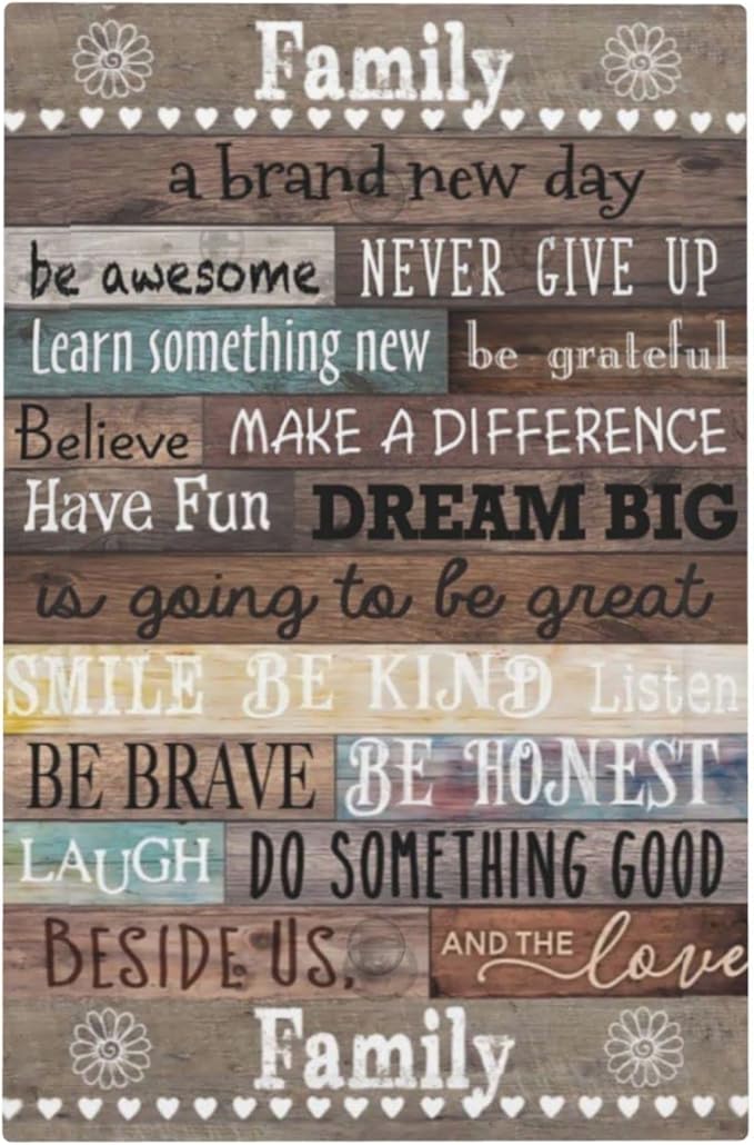 Rustic Vintage Country Farmhouse Family Home Inspirational Quotes Rules Cabin Wood 1-Gang No Device Blank Wallplate Jumbo Size Unused Outlet and Light Switch Cover Decorative Plug Face Plate Cover