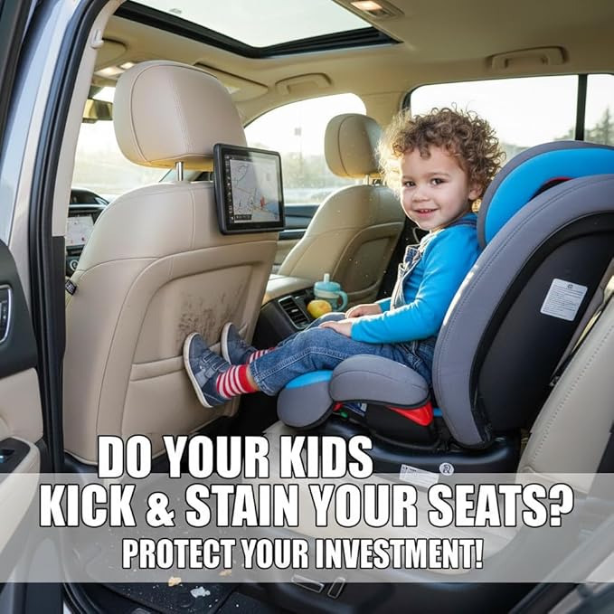 TAIKOO Seat Back Protector,Preventing the Impact of Children Stepping on the Seat Backrest,Beautiful appearance and easy to clean,black (Black -2pcs)