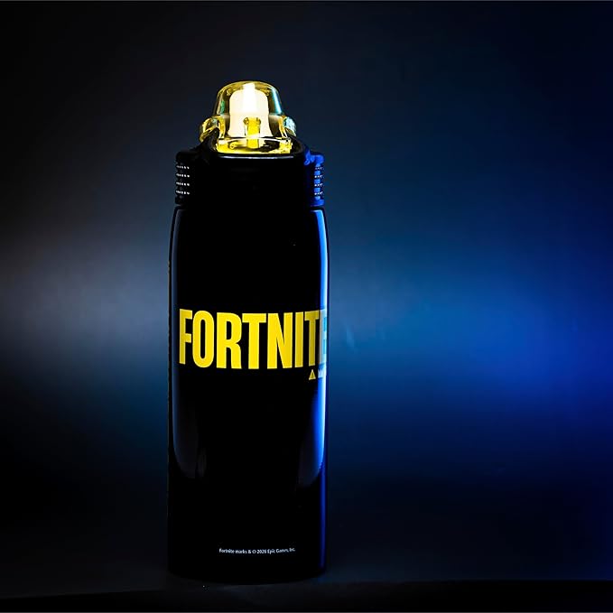 Zak Designs Fortnite Sage Kids Water Bottle For Home or Travel, 19oz Stainless Steel Water Bottle With Straw, Handle, and Leak-Proof, Pop-Up Spout Cover (Jonesy, Renegade Raider, Doggo)