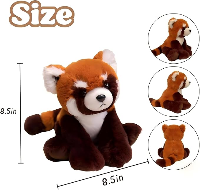 OROZCOR Red Panda Plush, Cute Red Panda Stuffed Animal Toy 8.5 Inch,Soft Red Panda Plushies Gifts for Kids Girls Boys (Red Panda)