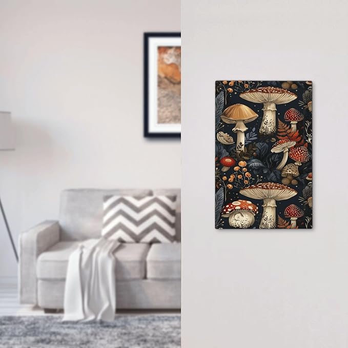 Light Switch Cover Plate Vintage Mushroom Floral 1 Gang No Device Blank Wall Plate Decorative Switch Plate Covers Electrical Outlet Cover for Bedroom Kids room Decor