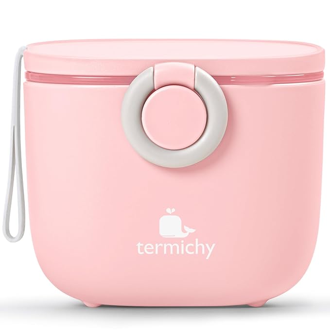 Termichy Baby Formula Dispenser, Portable Milk Powder Dispenser Container with Carry Handle and Scoop for Travel Outdoor Activities with Baby Infant, 8.8OZ, 0.55LB, 250g, 500ml (Pink)